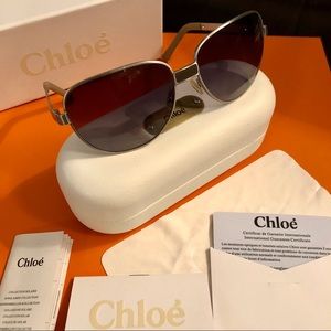 30% OFF🌟Auth Chloe Silver Aviator Sunglasses